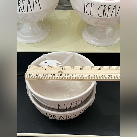 Brand NEW wTags Rae Dunn ICE CREAM Dishes & NUTS SPRINKLES Bowls - 4 Pcs Total - Picture 12 of 12